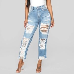 Fashion nova high waisted ripped jeans